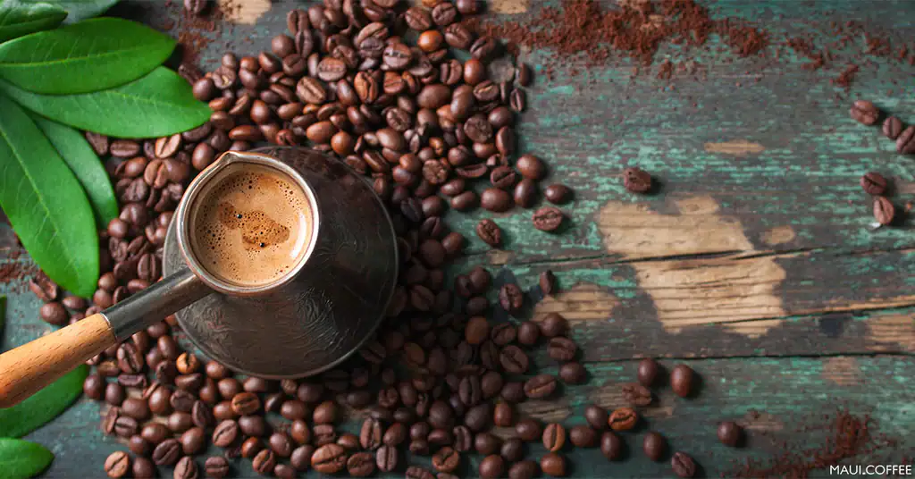 brewed Maui coffee